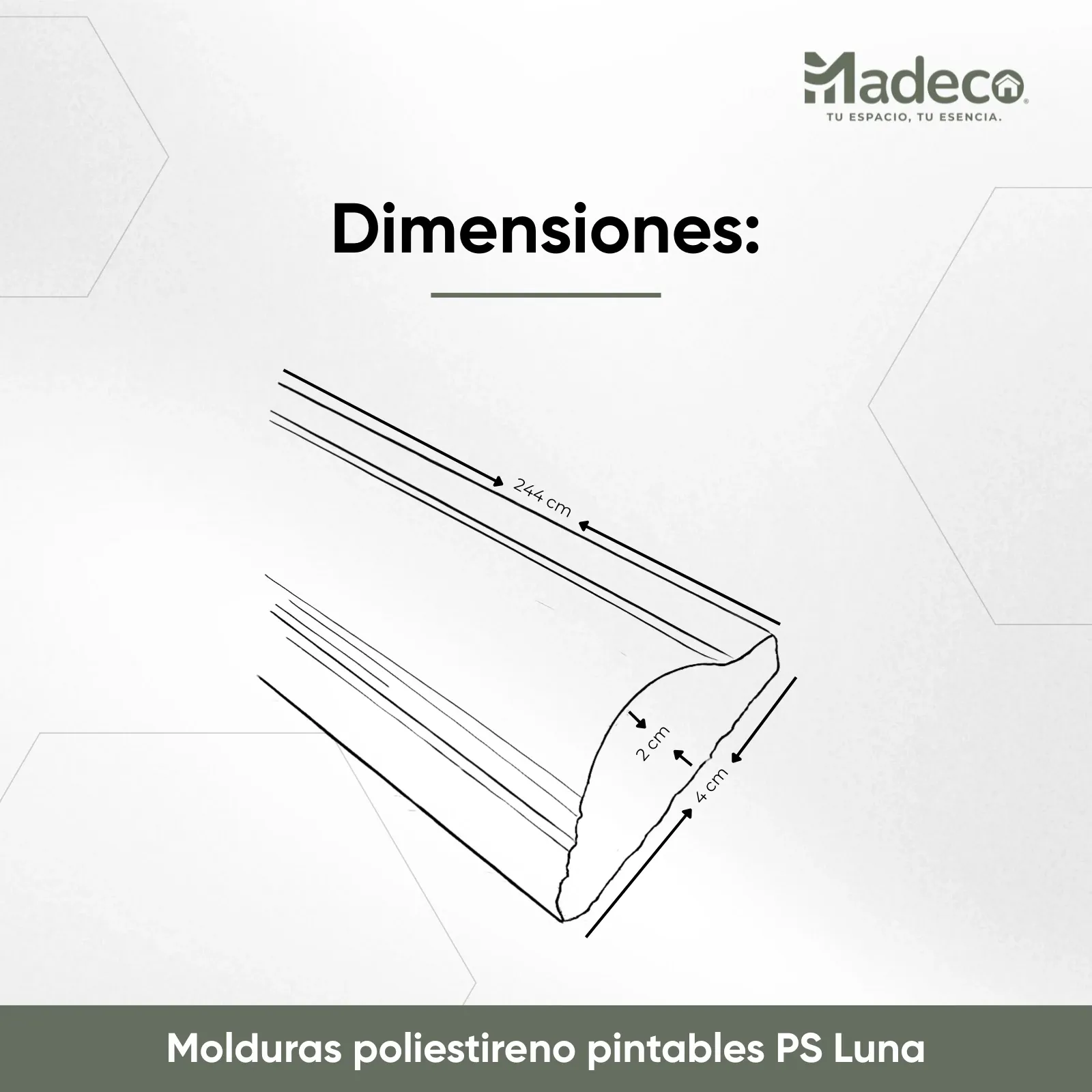 Molduras poliestireno pintables — PS Luna
