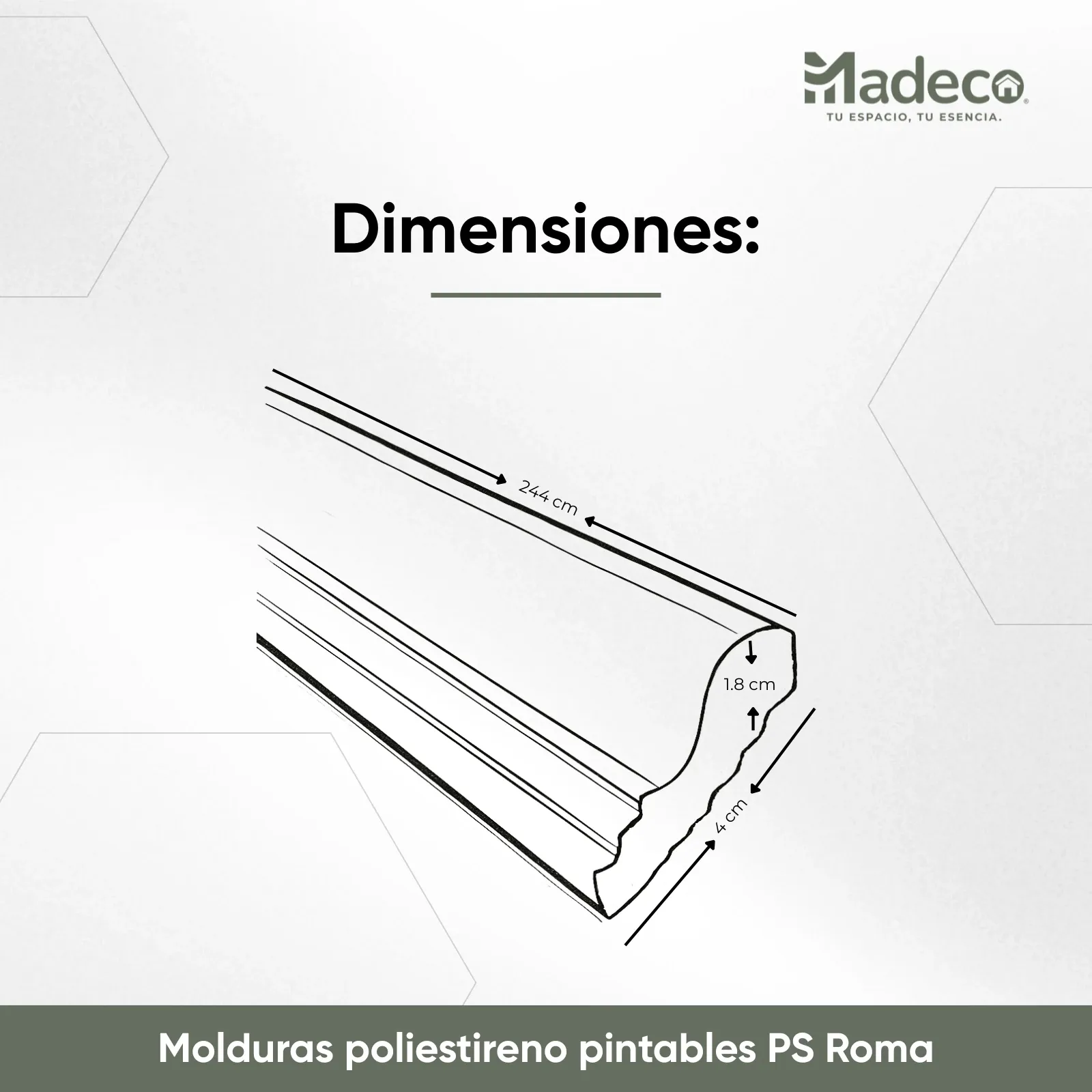 Molduras poliestireno pintables — PS Roma